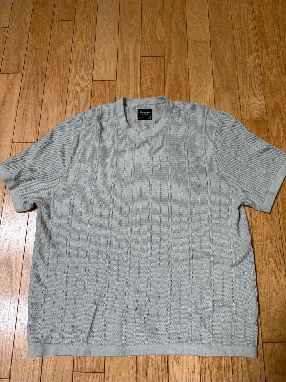 Abercrombie & Fitch Sage Green Men's Short-Sleeve Knit Polo